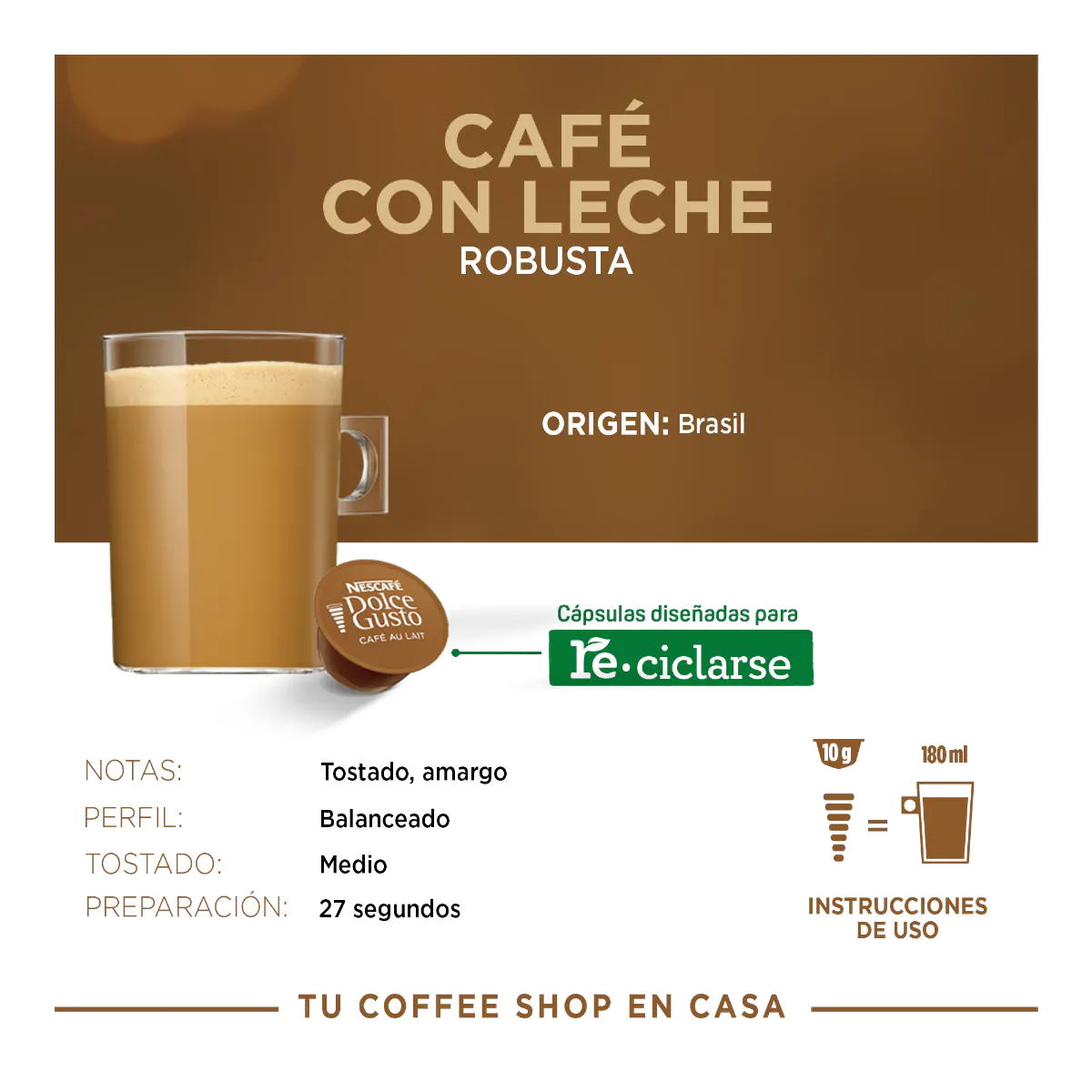 Latte 16 Cápsulas NESCAFÉ®